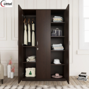 Three door wardrobe assembly