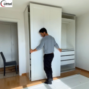 Sliding door wardrobe assembly